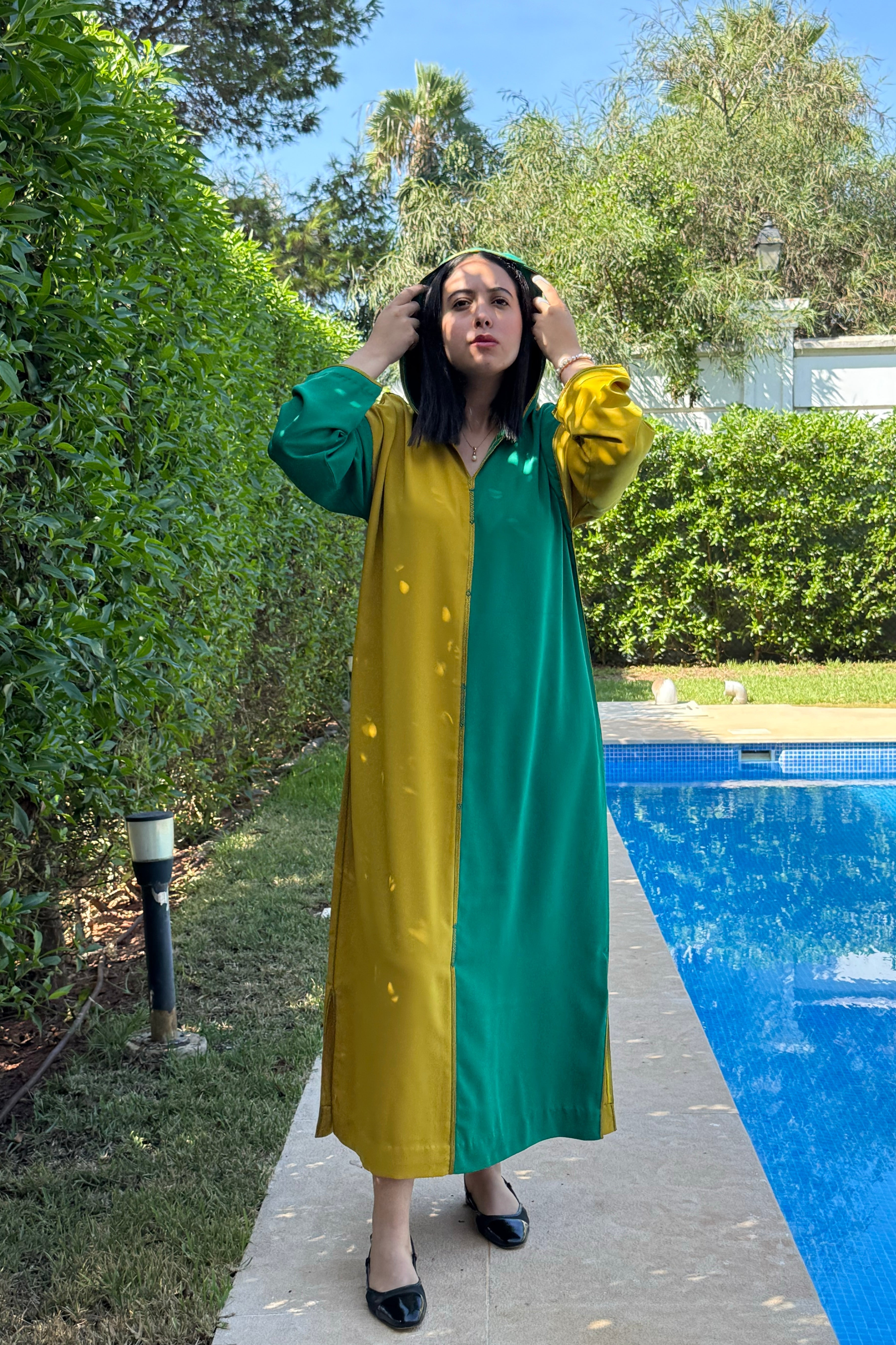 jellaba PATCHWORK Yellow Green