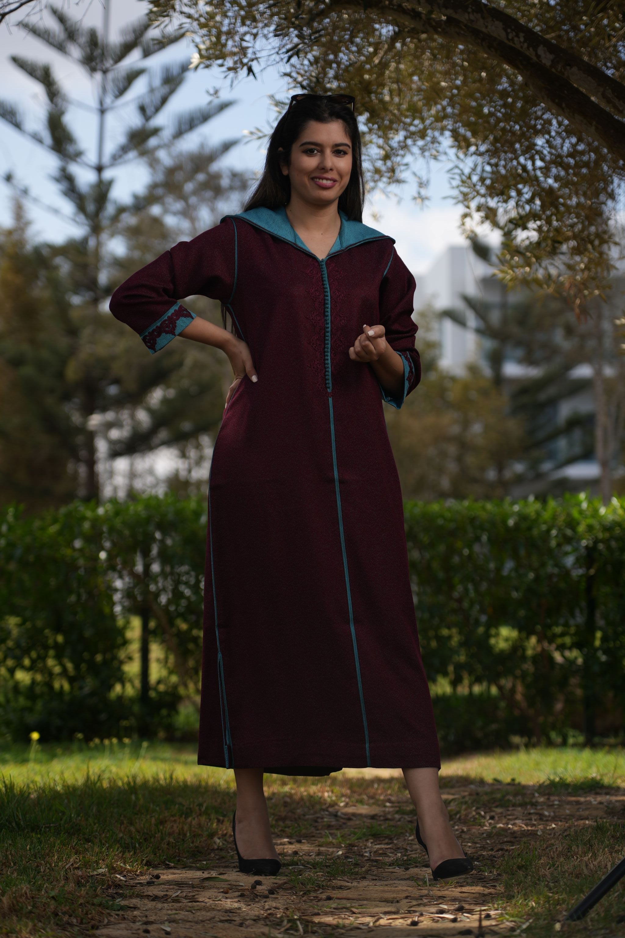 jellaba FADELA Burgundy