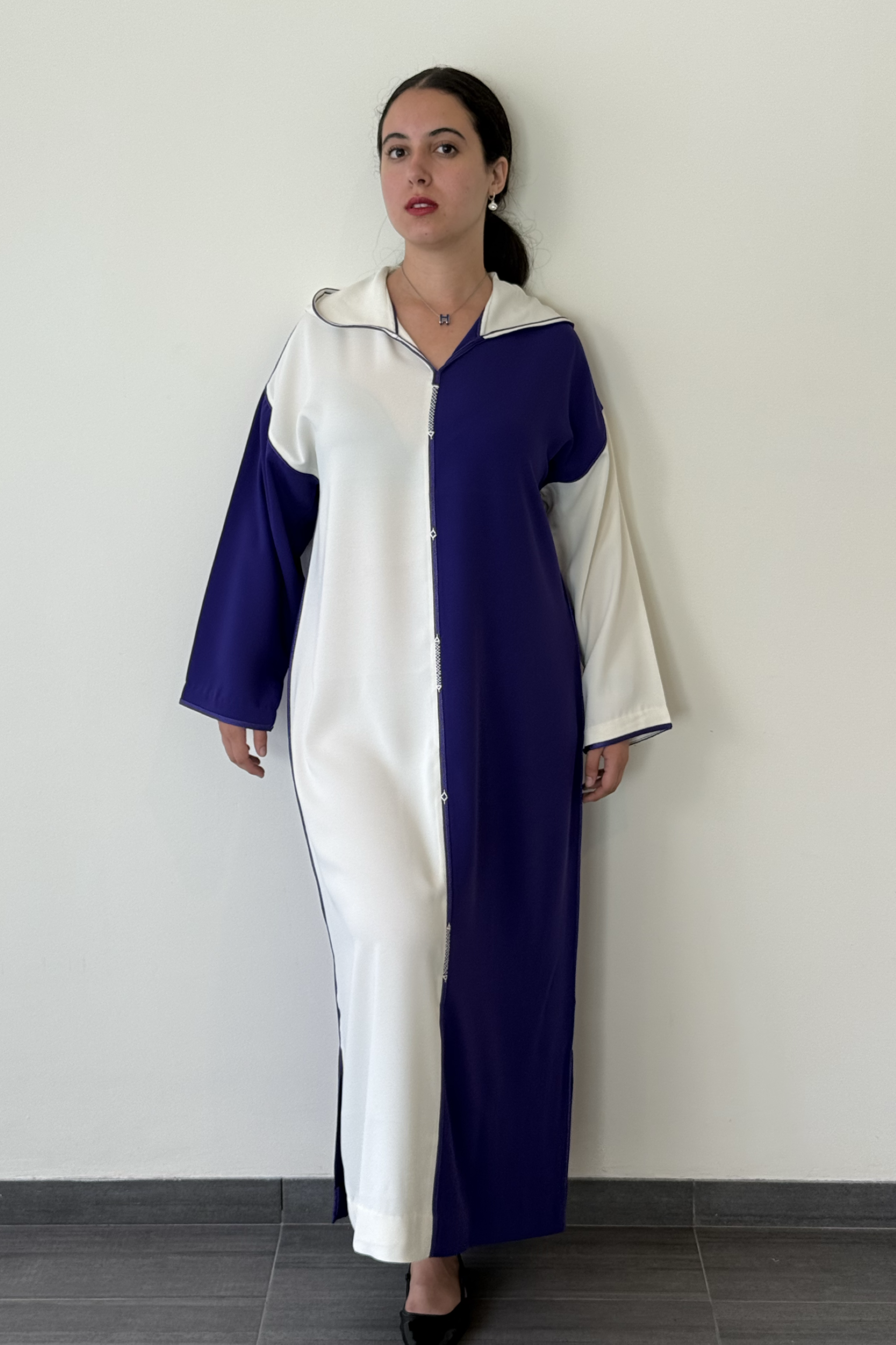 jellaba PATCHWORK NavyWhite