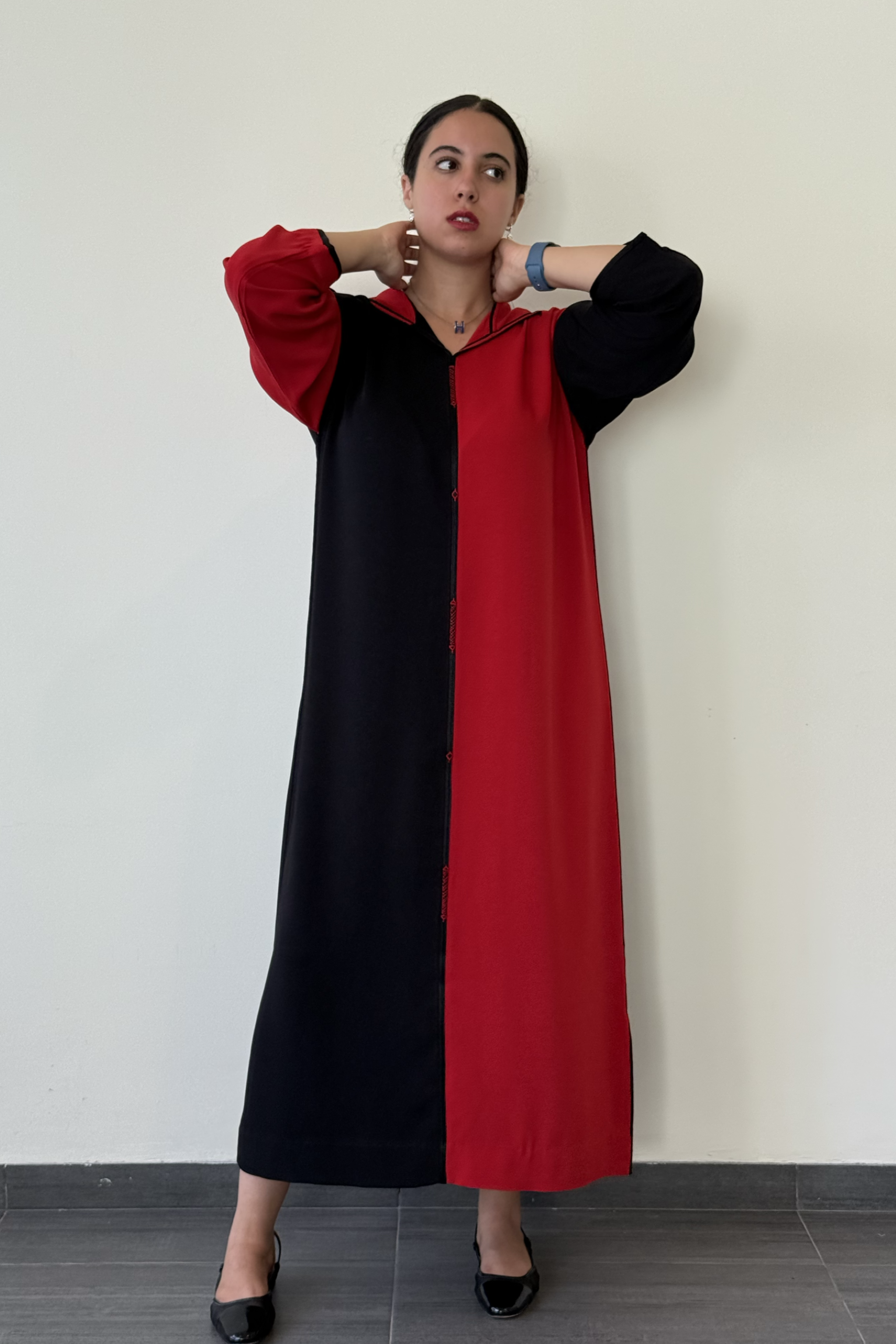 jellaba PATCHWORK RedBlack